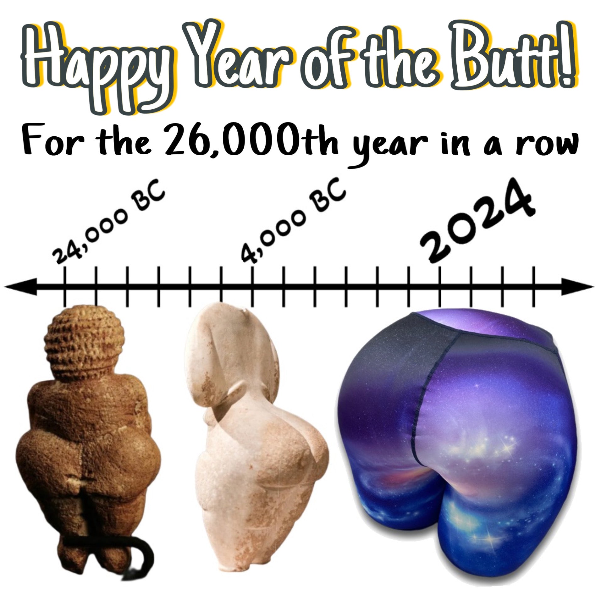 Happy 2024! The year of the butt for 26,000 years in a row